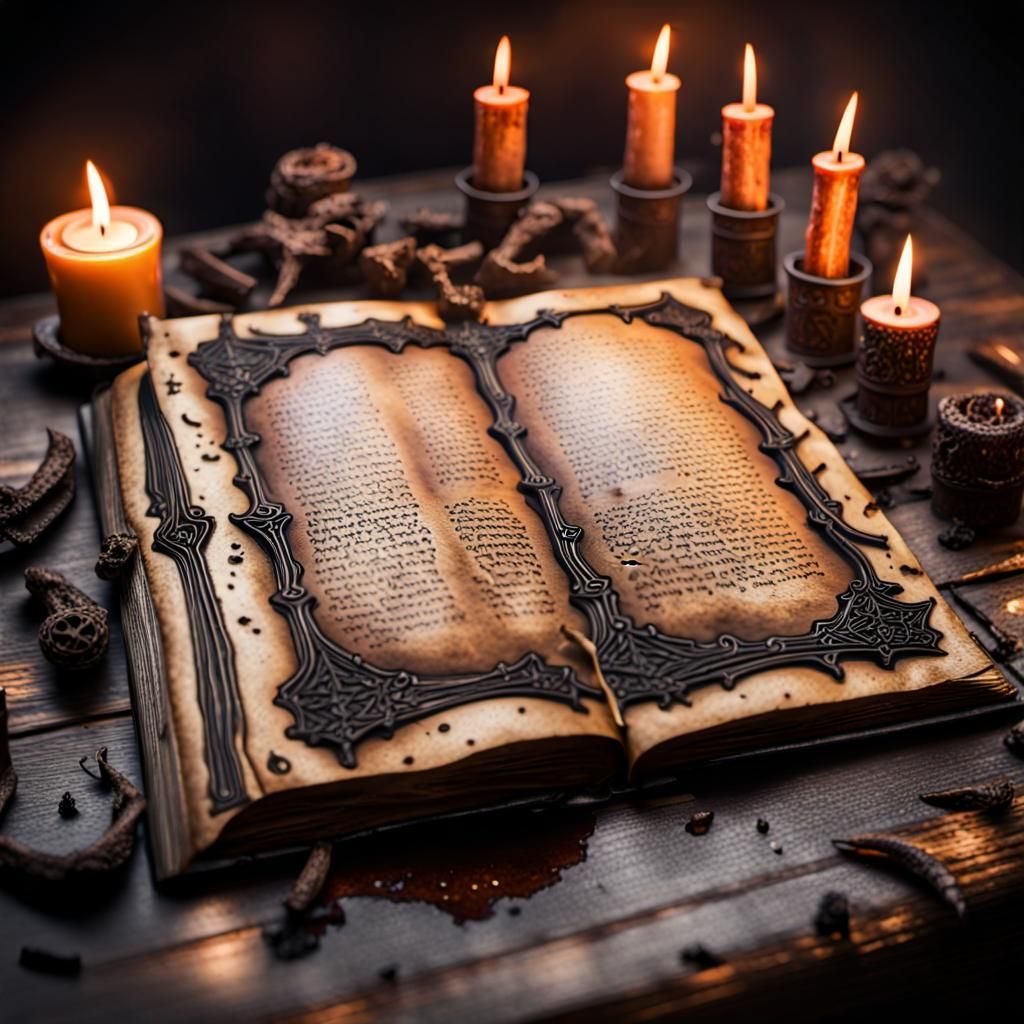 Smoldering Ancient Magic Book on Table