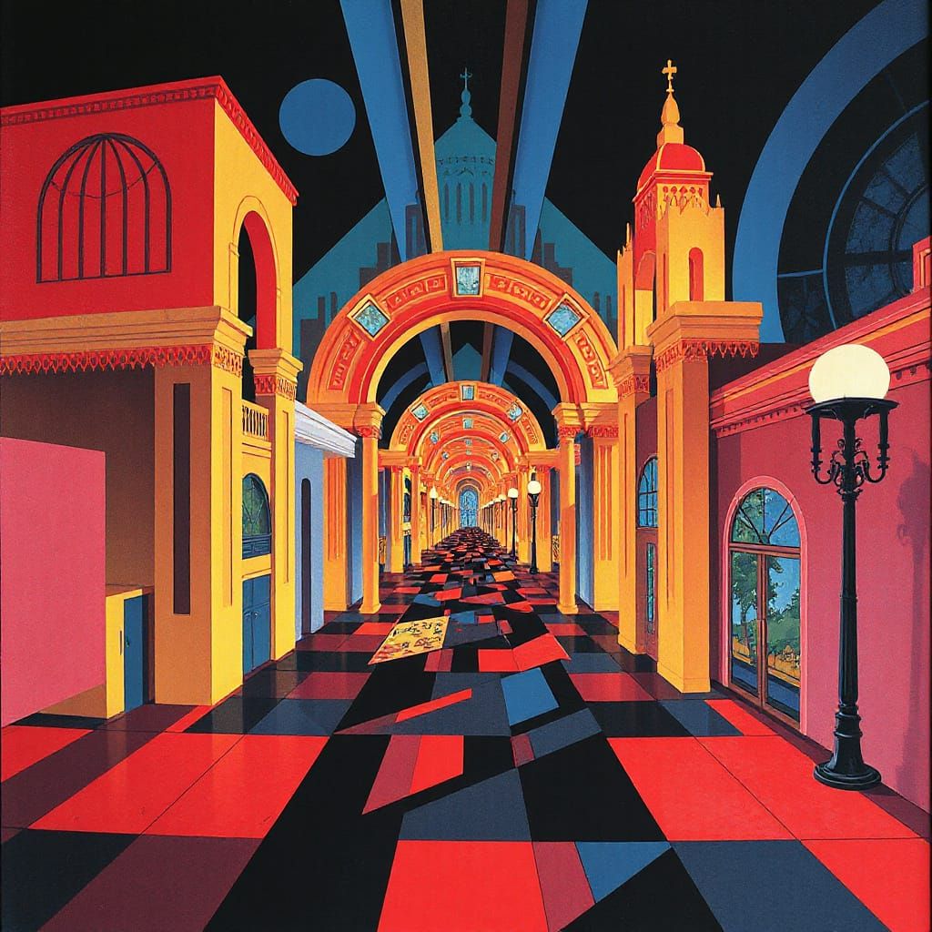 Art Deco Paper Art Depicting Fractured Past