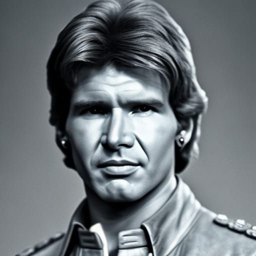 A young Harrison  Ford as Han Solo