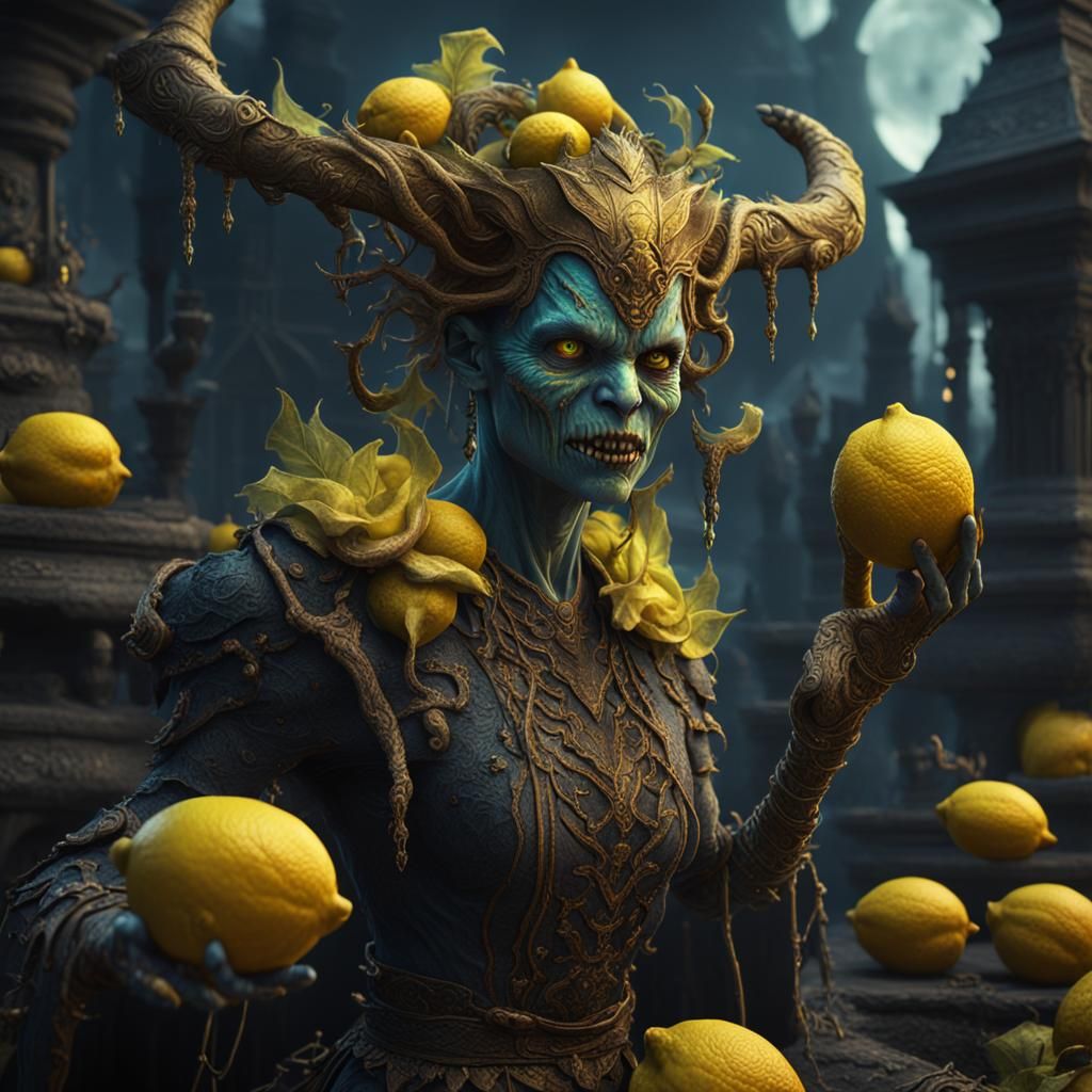 Lemon Demon Witch Concept Art in Deep Color