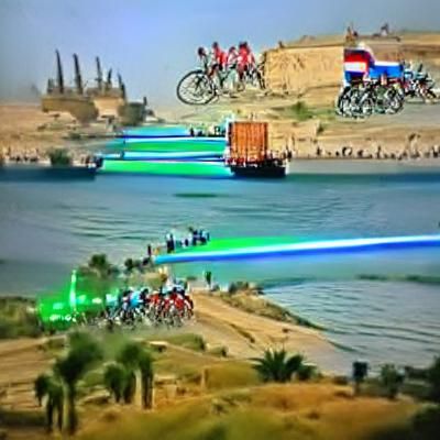 Suez Canal Bicycle Race with Lasers
