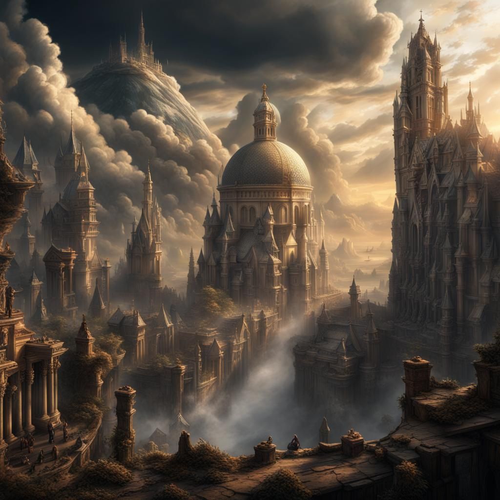 Epic Digital Matte Painting: Dramatic Atmospheric Scene