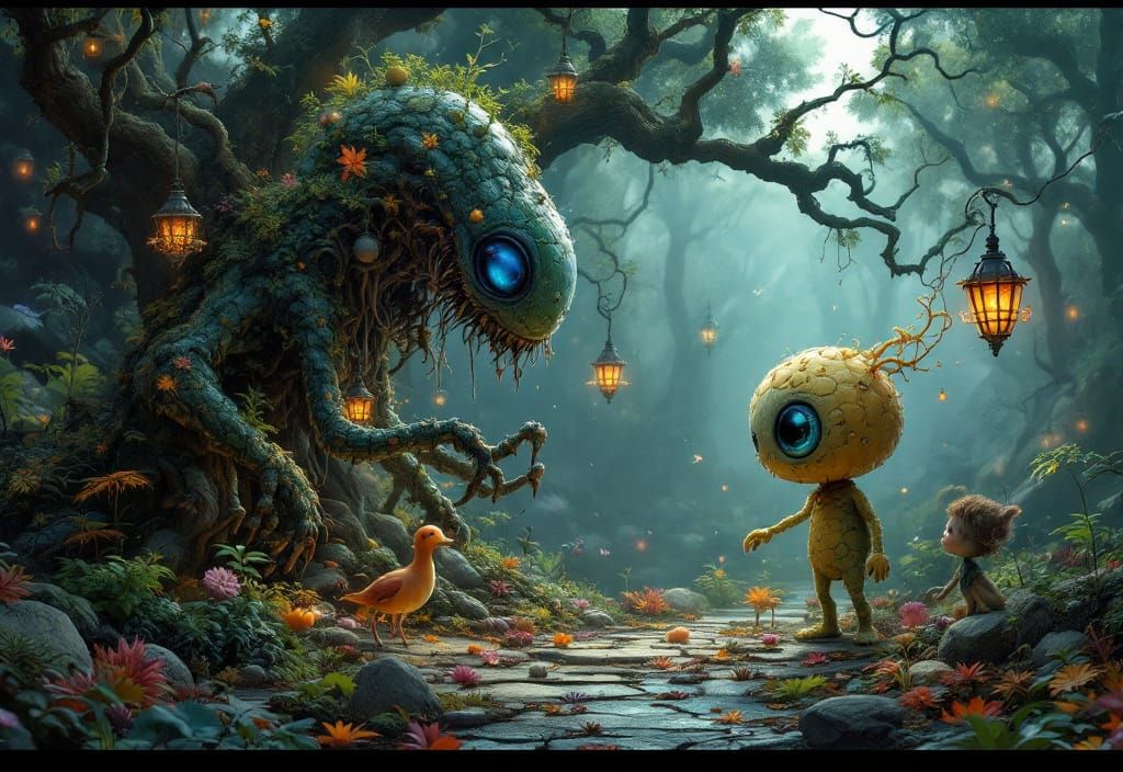 Dreamlike Landscape with Anthropomorphic Structures