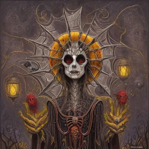 Surreal Pagan with Spiderweb Eyes, Dali-esque
