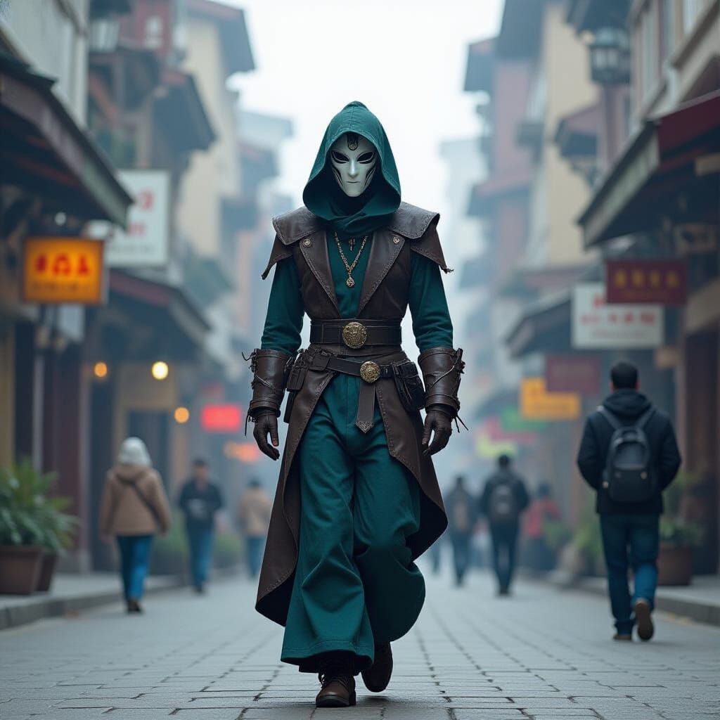 Afrofuturist Shape-Shifter in Floating Bazaar