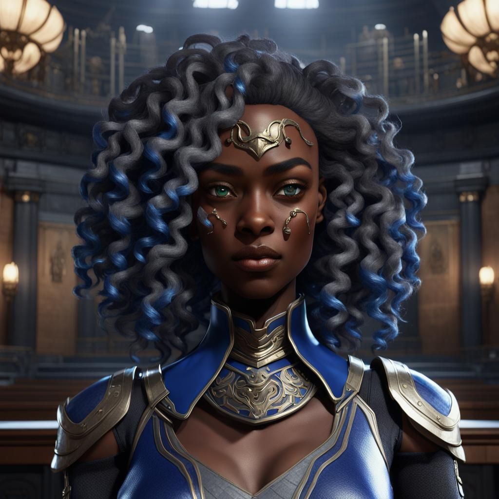 Anime Woman in Armored Outfit 3D Art