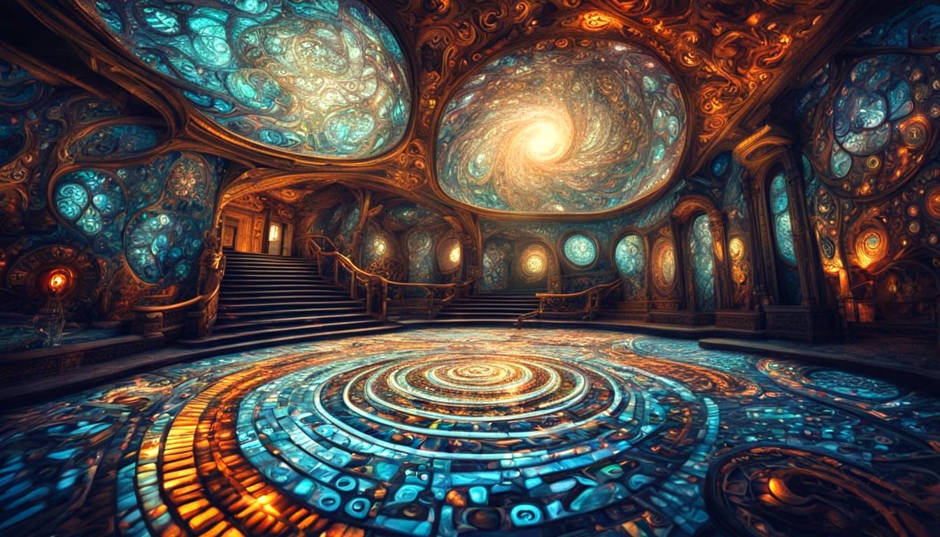 Surreal Fairytale Landscape in Art Nouveau Style