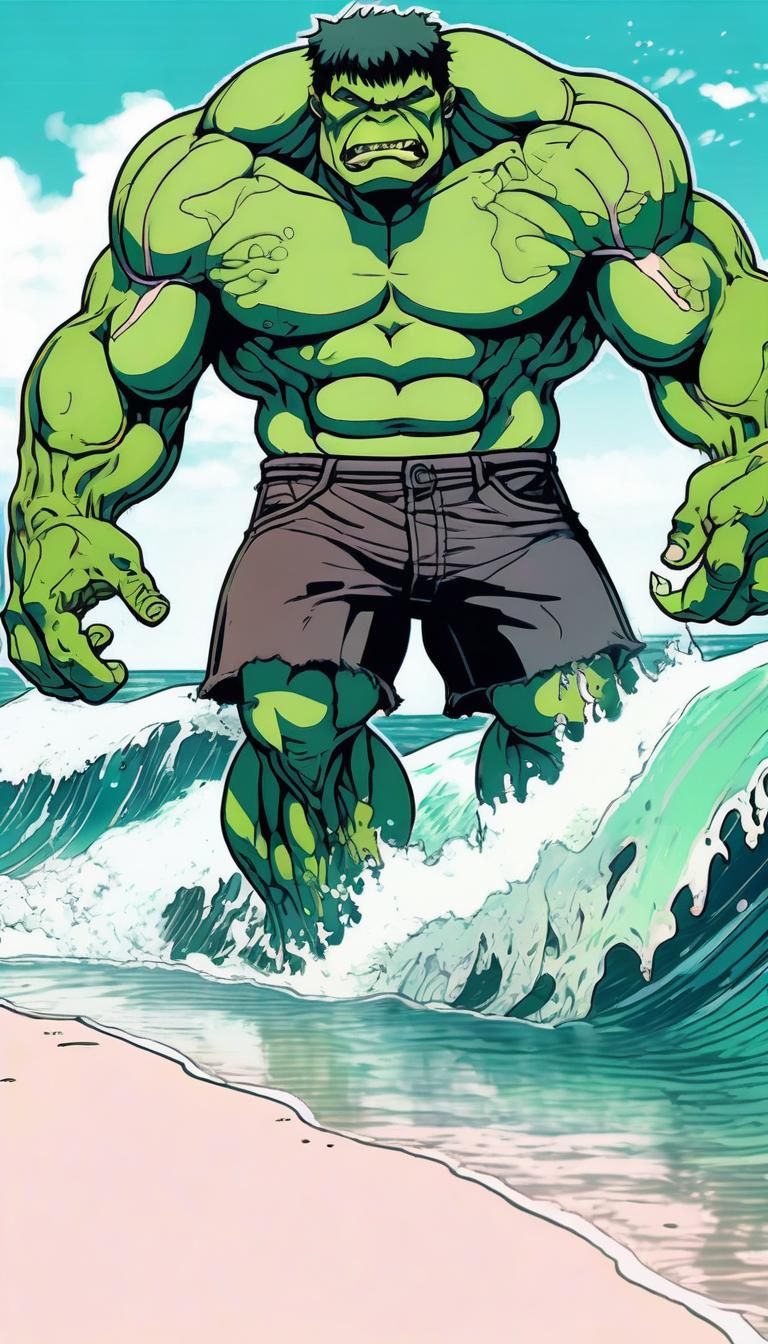 Hulking Sea Creature Emerges in Anime Style