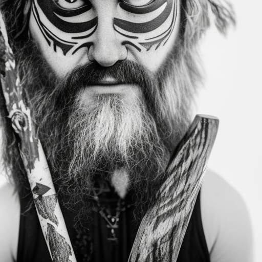 Odin in Tribal Style Tattoo Art