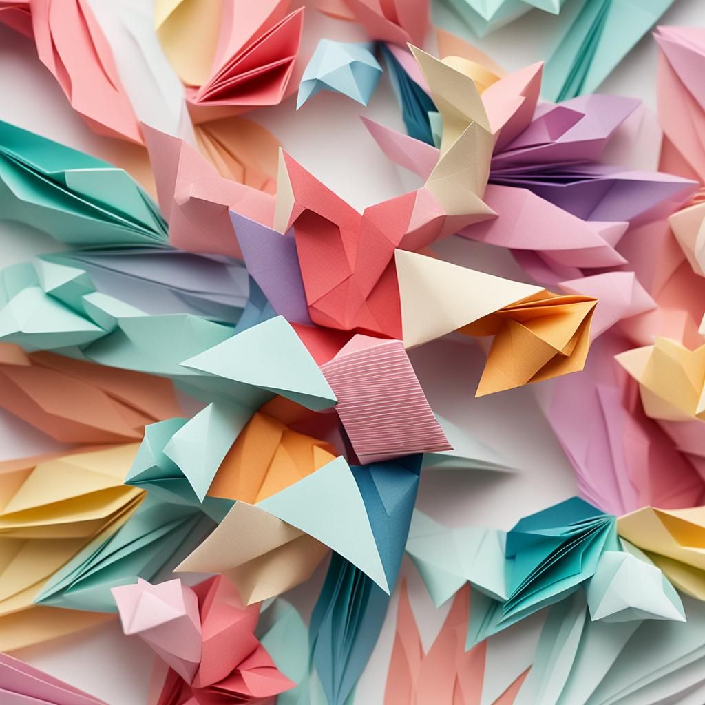 Delicate Origami Arms in Whimsical Paper Craft Art