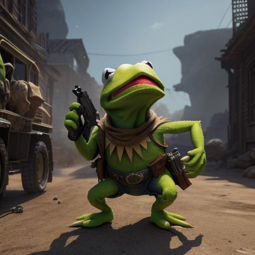 Kermit vs Elmo: Cowboy Gunfight in 3D