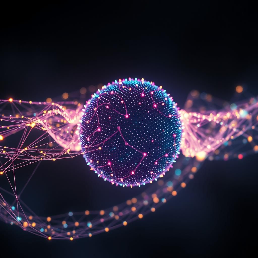 Ethereal Being Woven from Luminous Dots