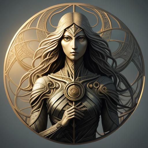 Vitruvian Women: Geometric Harmony in Biomechanical Style