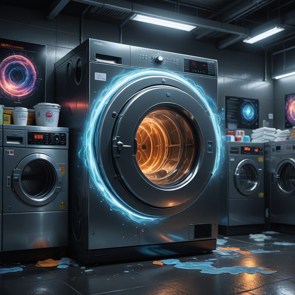 Quantum Flux Laundromat Concept Art