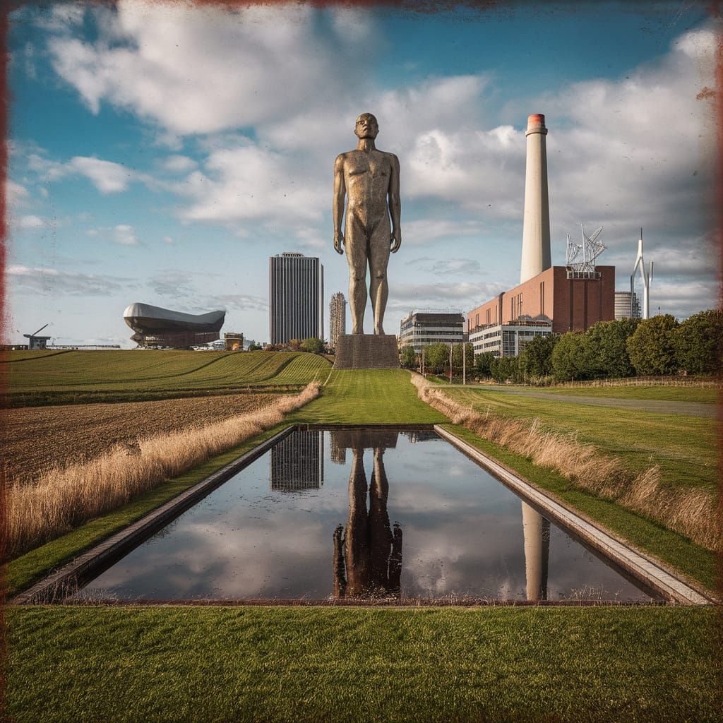 Scottish Field with Pink Floyd Logo in Tintype