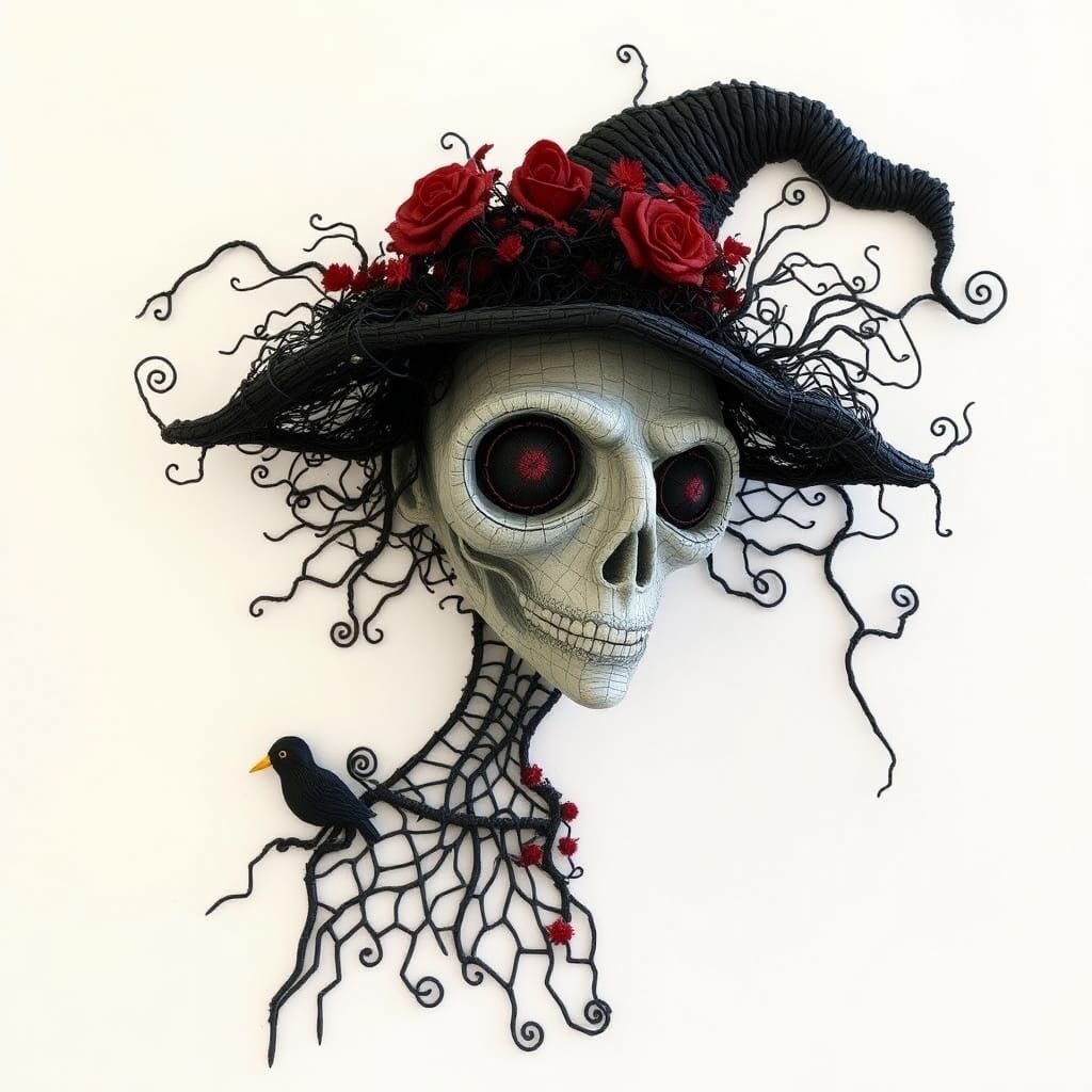 Unusual Witchy Portrait in Surrealist Style