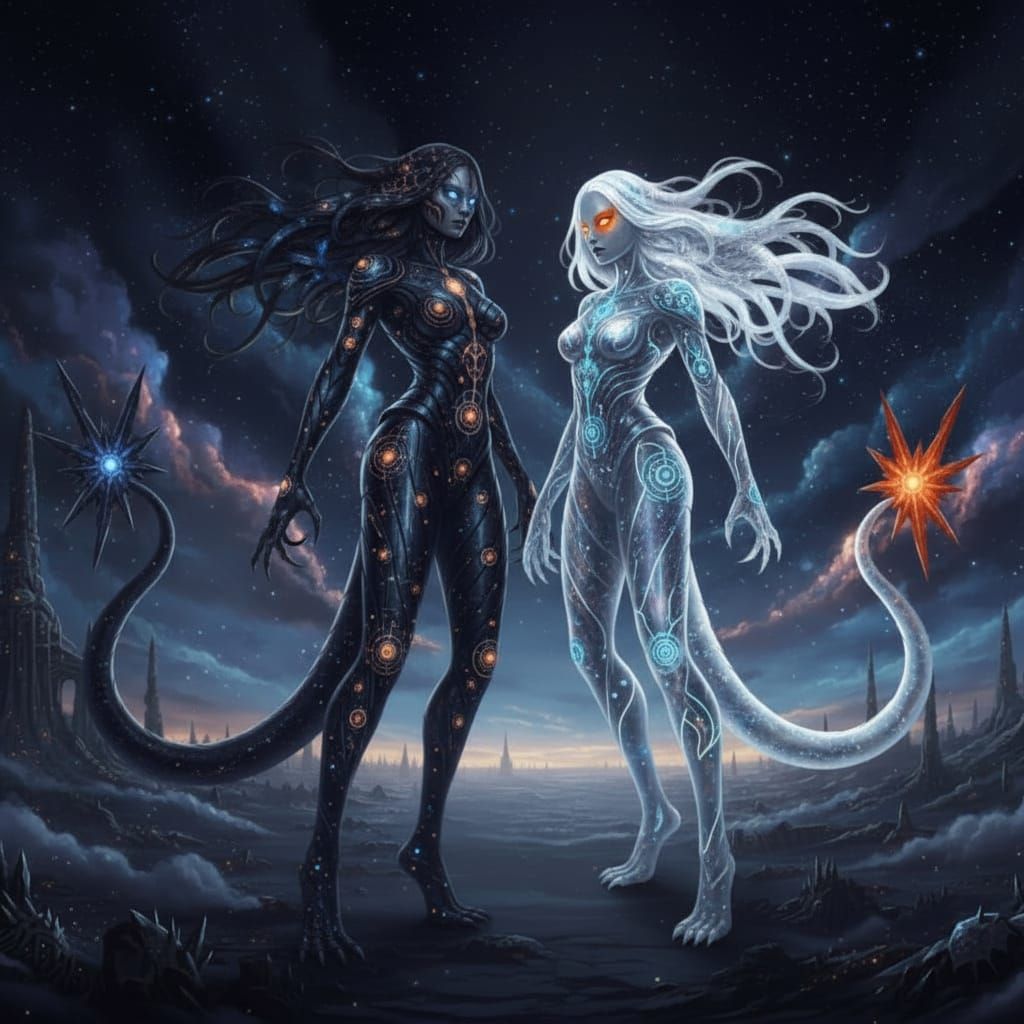 Monster Girl Pair With Inverted Colors