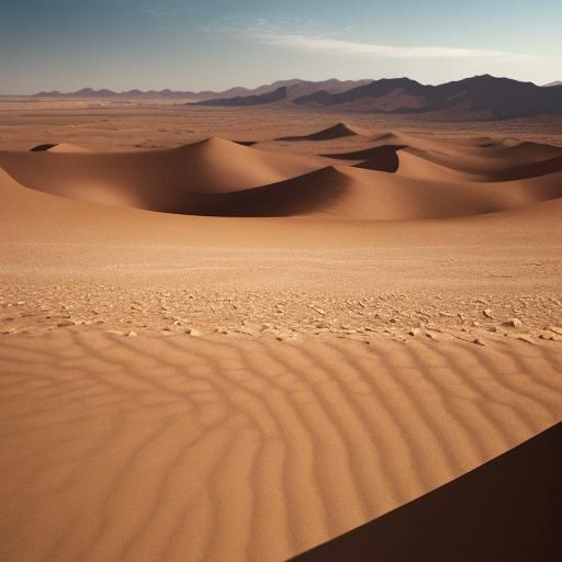 Arid Desert Landscape Under Open Sky