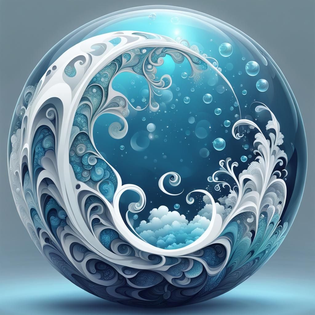 Fairy in Bubble with Abstract Fractal Style