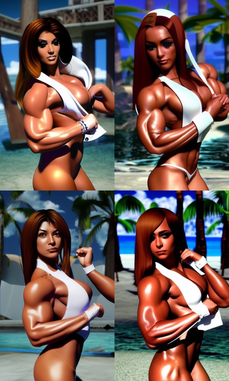 Female Bodybuilder in White Bikini, JoJo's Bizarre Adventure...