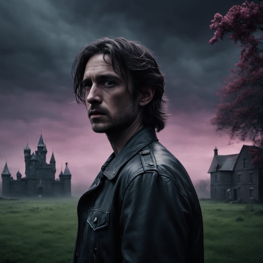 Cinematic Portrait of a Mysterious Man in a Castle