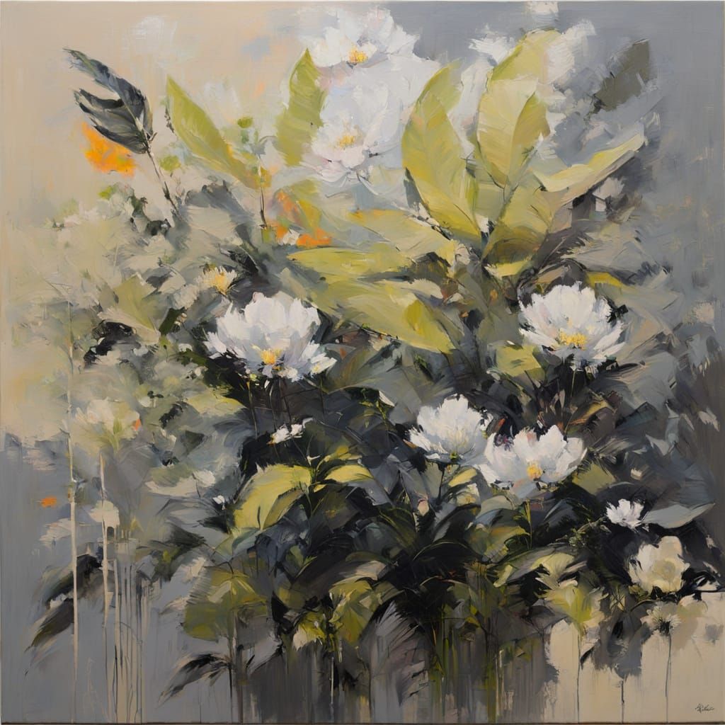 Abstract Modern Botanicals in Neon Accents