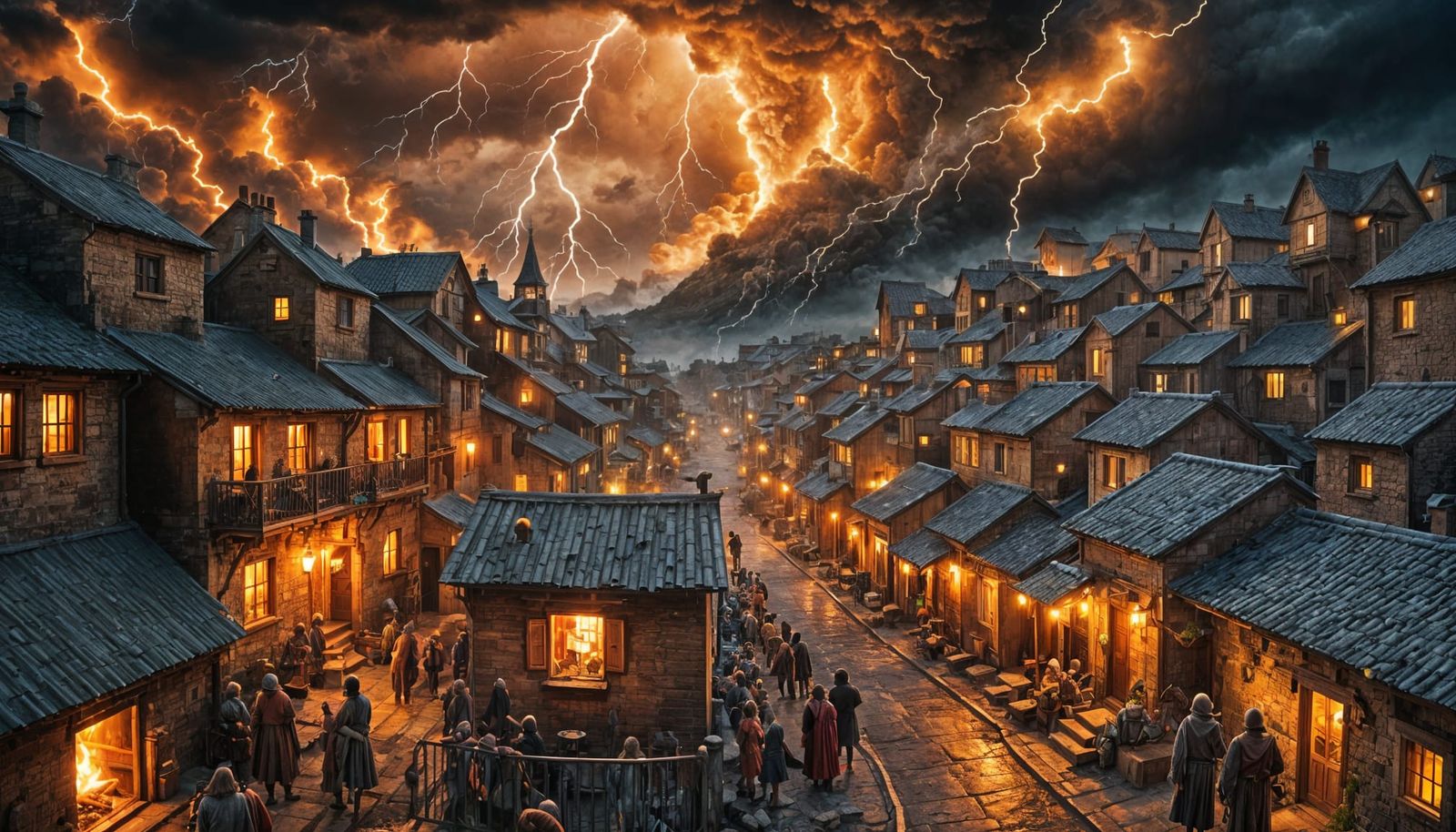 Surreal Scene of Destruction and Transformation