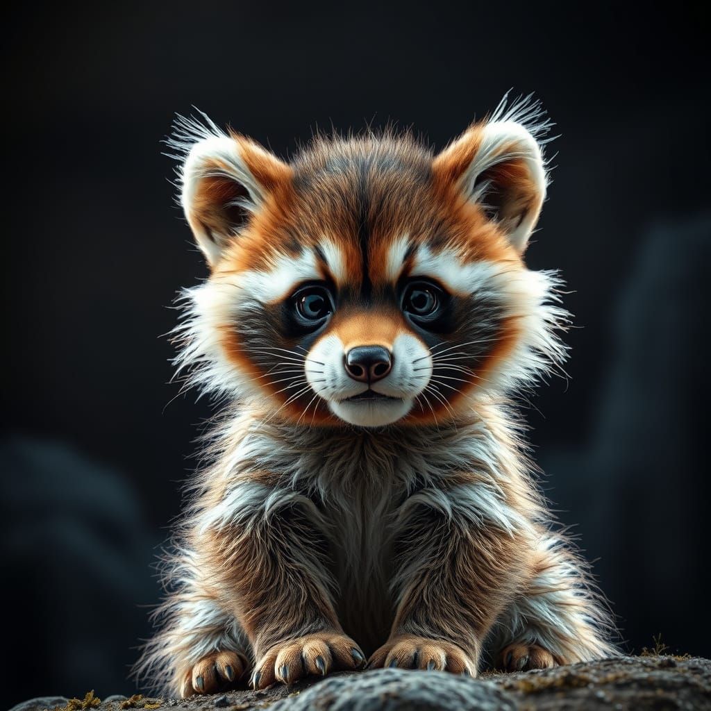 Whimsical Lion-Raccoon Hybrid in Cinematic HDR