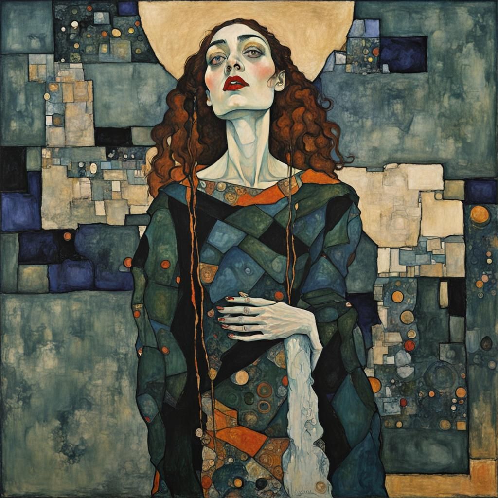 Eerie Woman in Abstract Style