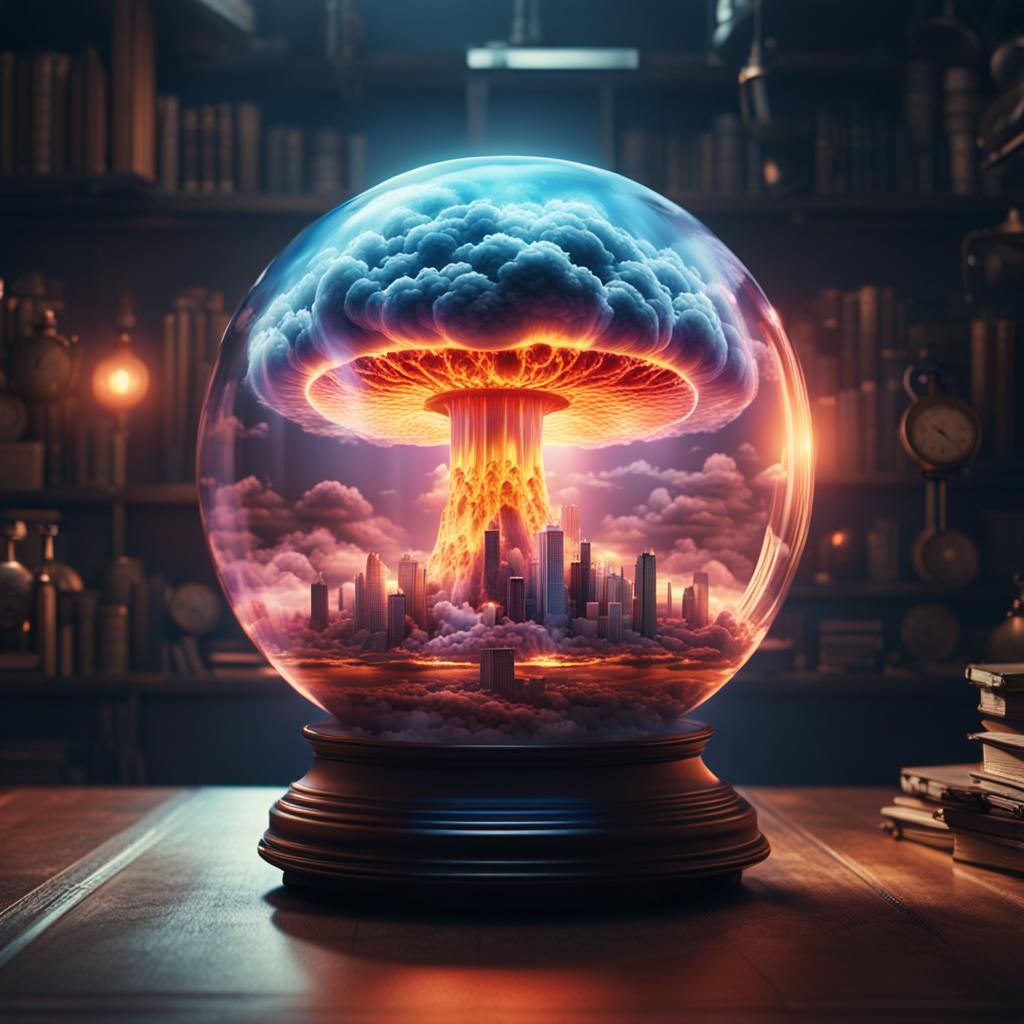 Nuclear Explosion Inside Plasma Ball: Digital Matte Painting