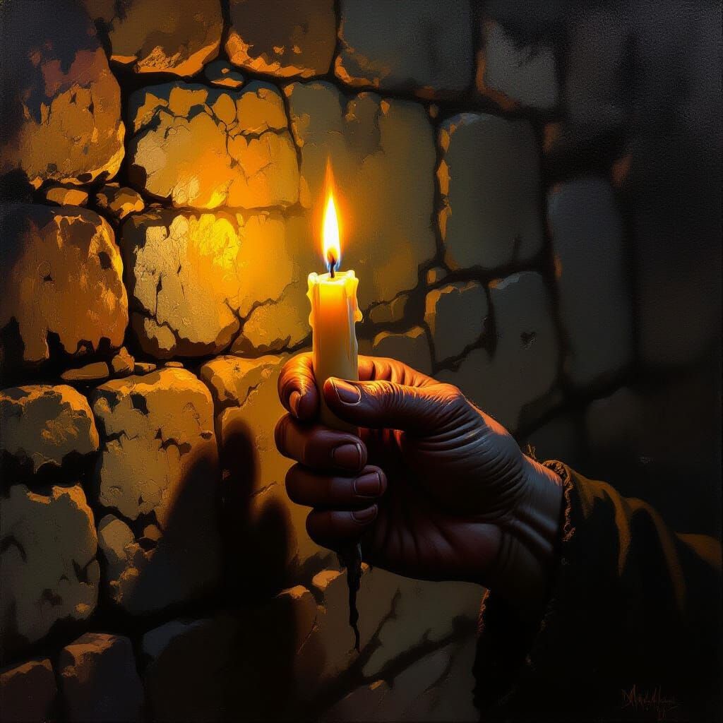 Dramatic Candlelight in the Style of Matt Mahurin