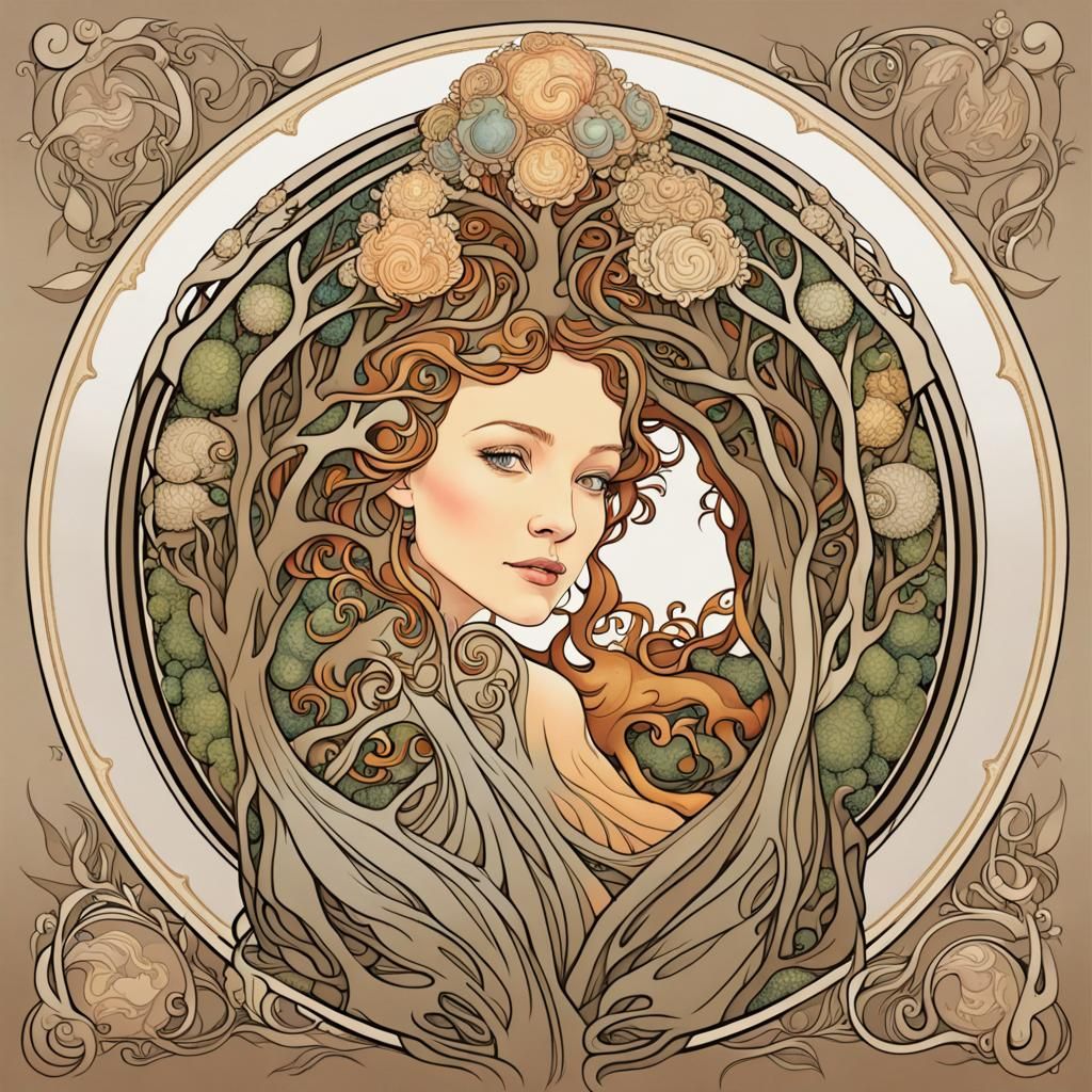 World Tree in Art Nouveau Style