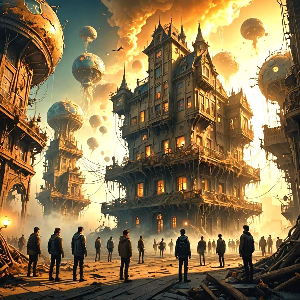 Surreal Dreamscape: Ethereal Entities in Earth Tones