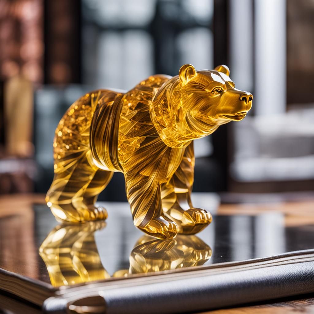 Victorian Crystal Grizzly Bear Paperweight