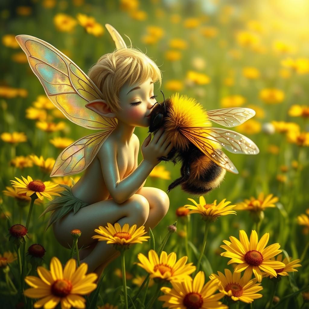 Pixie Kisses Bumblebee in Wildflower Meadow