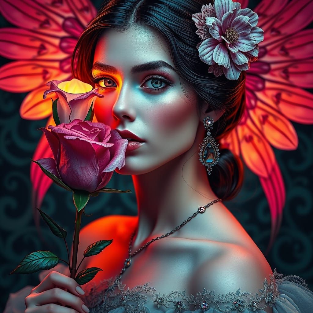 Ethereal Beauty in Art Nouveau Style