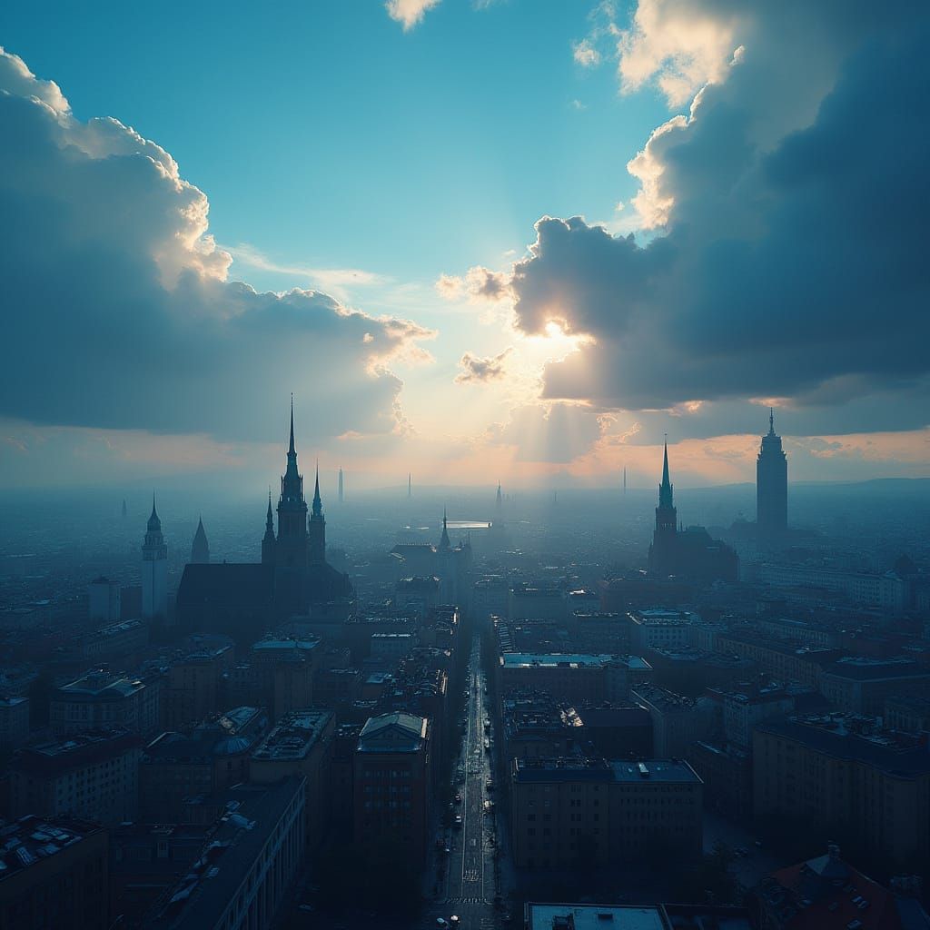 Stockholm Cityscape: Aerial View in Golden Light