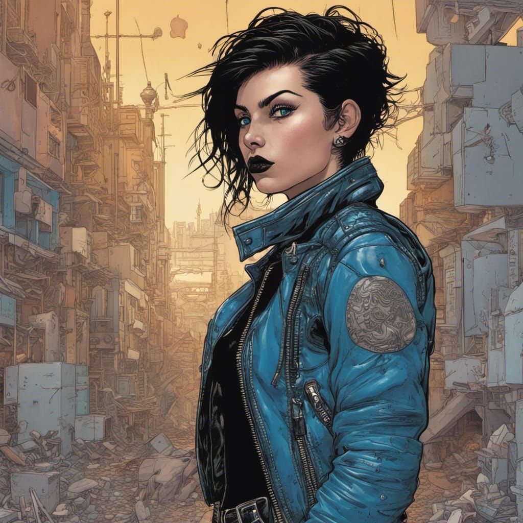 Punk Rocker Science Fiction Book Cover in Hyperrealism