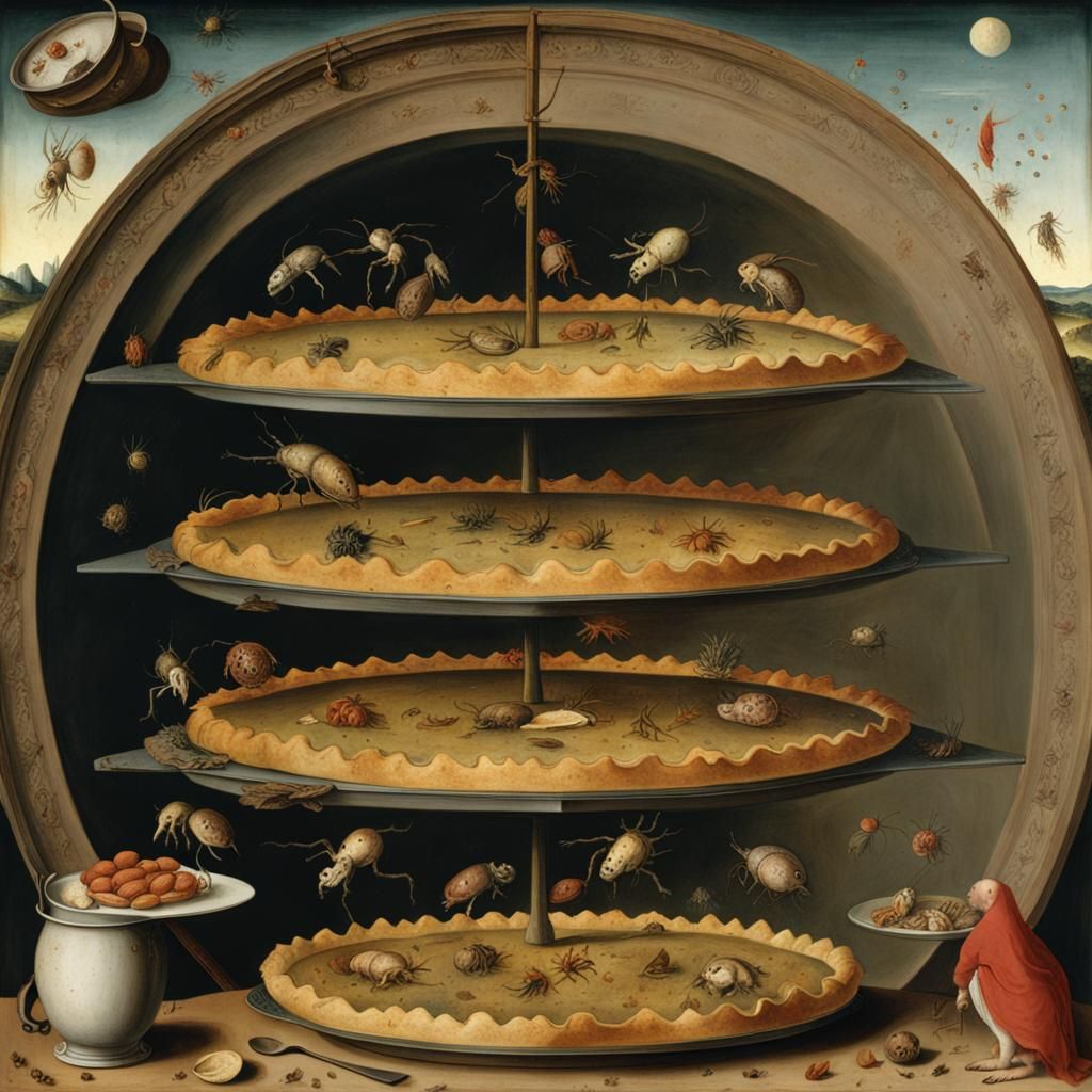 Bosch-Inspired Pie Filled with Creatures