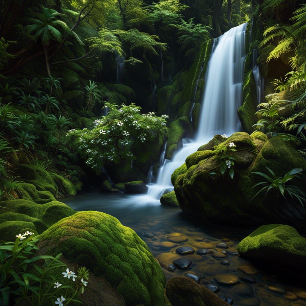 Ethereal Glowing Flora in Dreamlike Forest