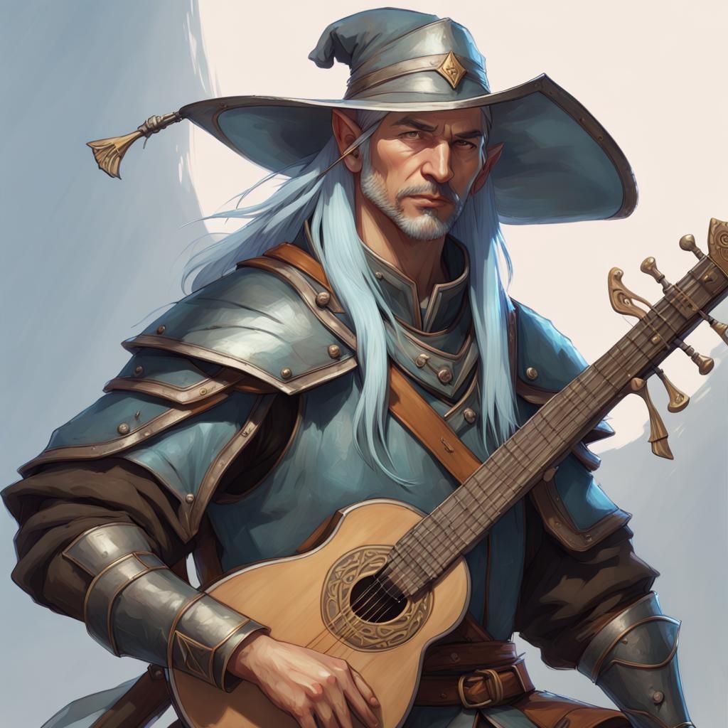 High Elf Bard Portrait in Hyperdetailed Digital Art