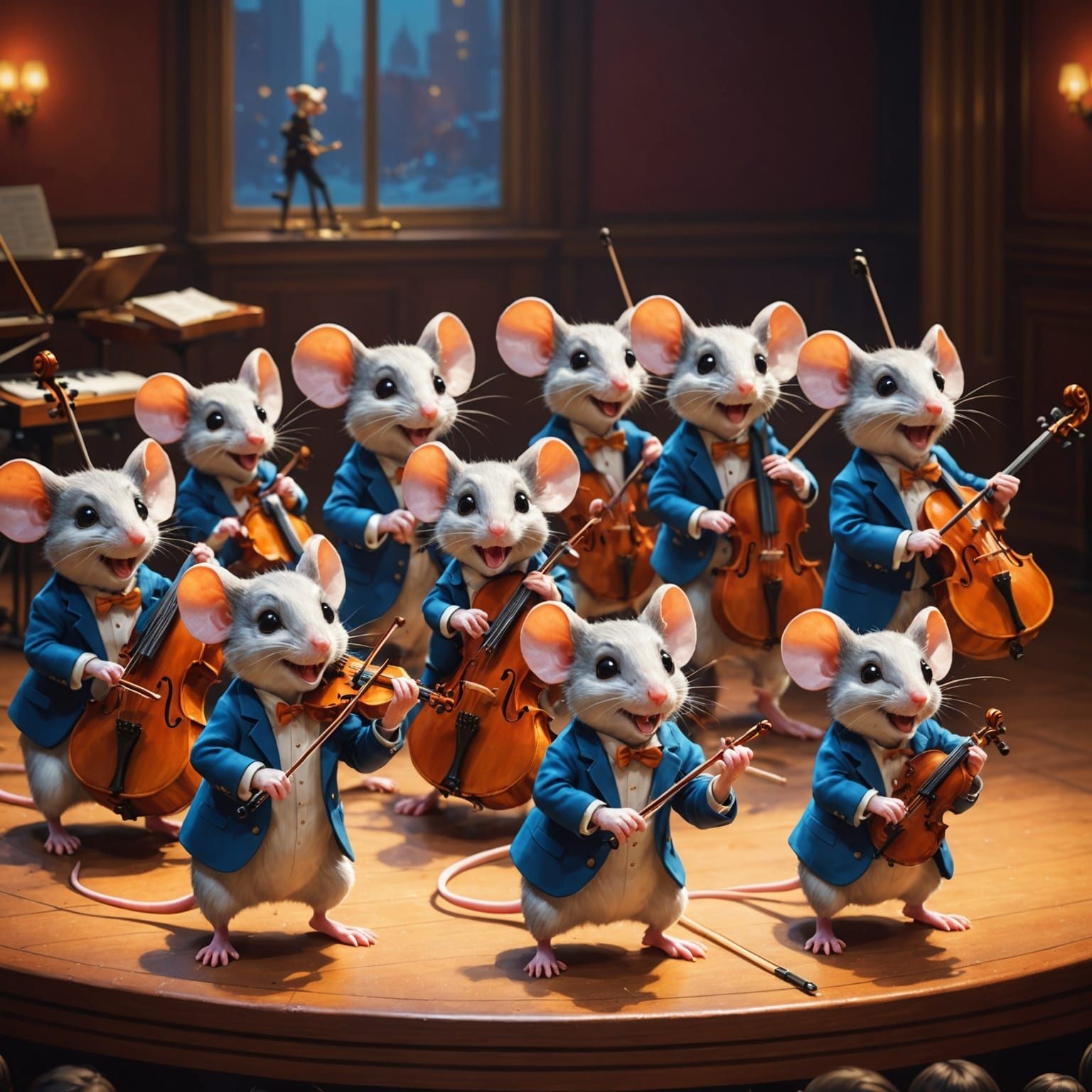Cute Cartoon Mice Orchestra Performs at Iconic Carnegie Hall...