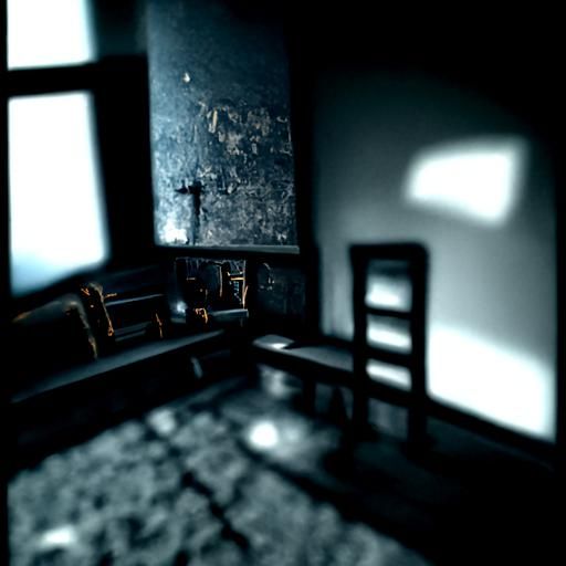 Dark Old Room in 3D Game Cinematic Style