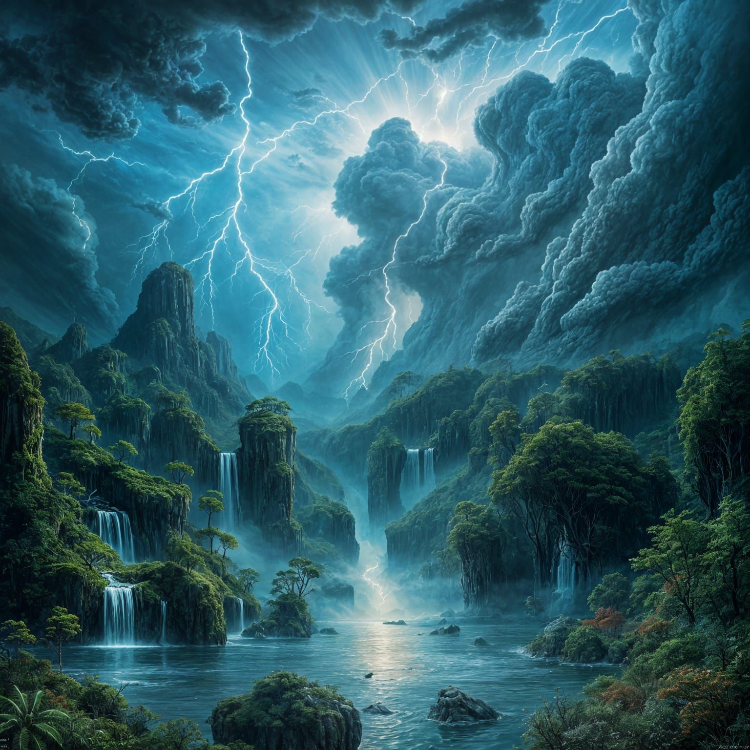 Paradise Planet Amidst Cataclysmic Storm