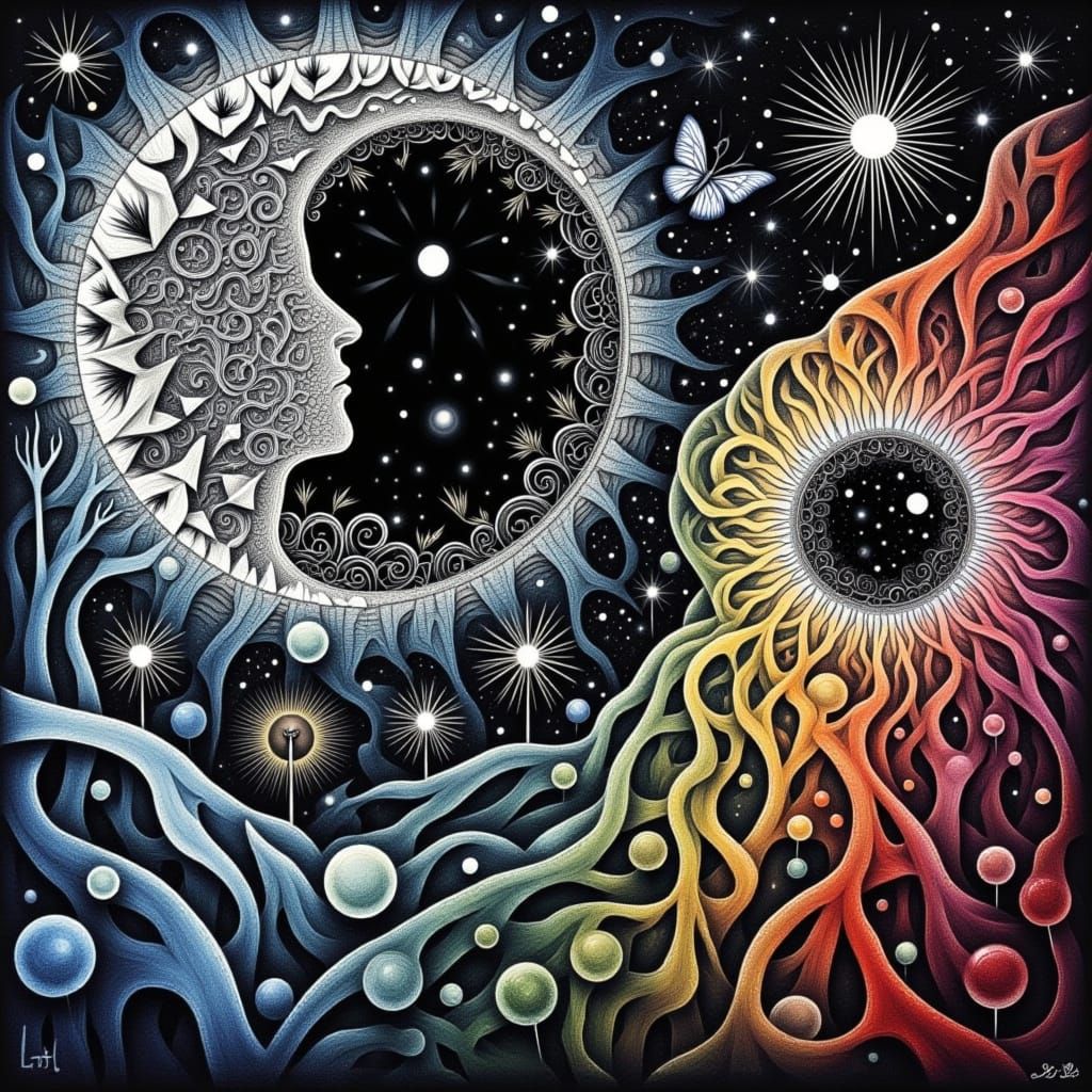 Mystical Mindscape with Shadows and Light