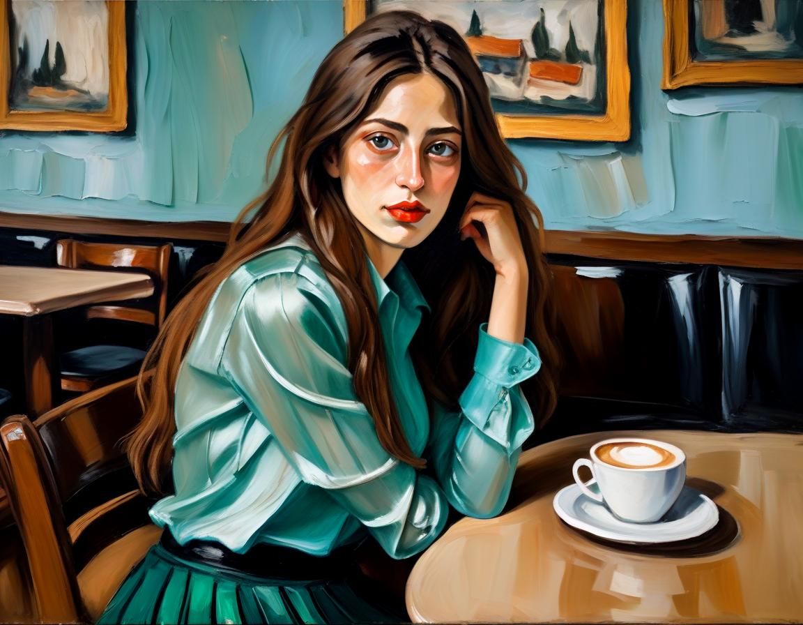 Elegant Woman in Modern Art Style