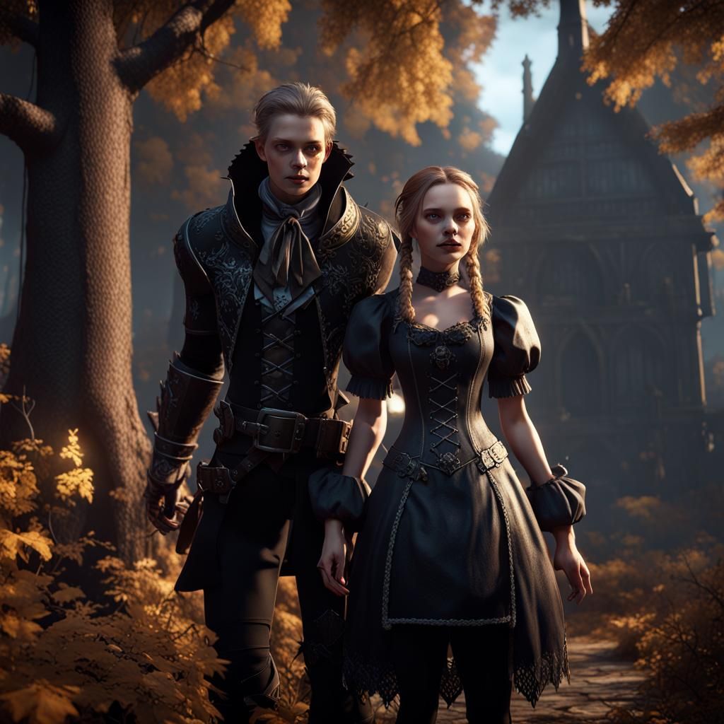 Gothic Hanzel and Gretel in Unreal Engine 5