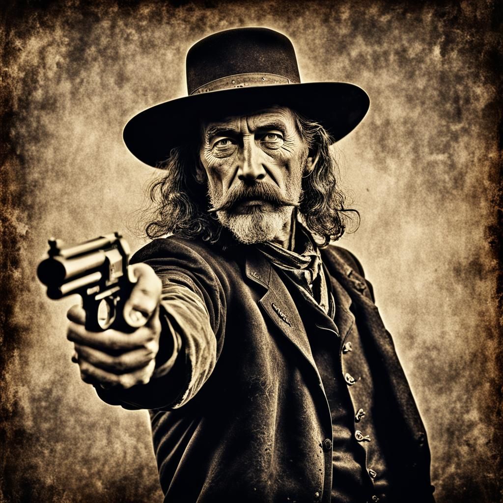 Wild Bill Hickok: Hyperrealistic Action Portrait