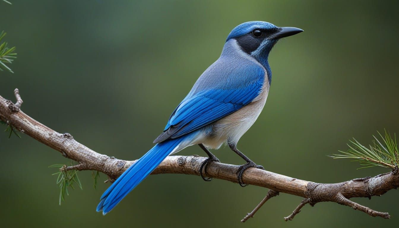 Hyperrealistic Woodhouse's Scrub Jay in Dramatic Splash Art