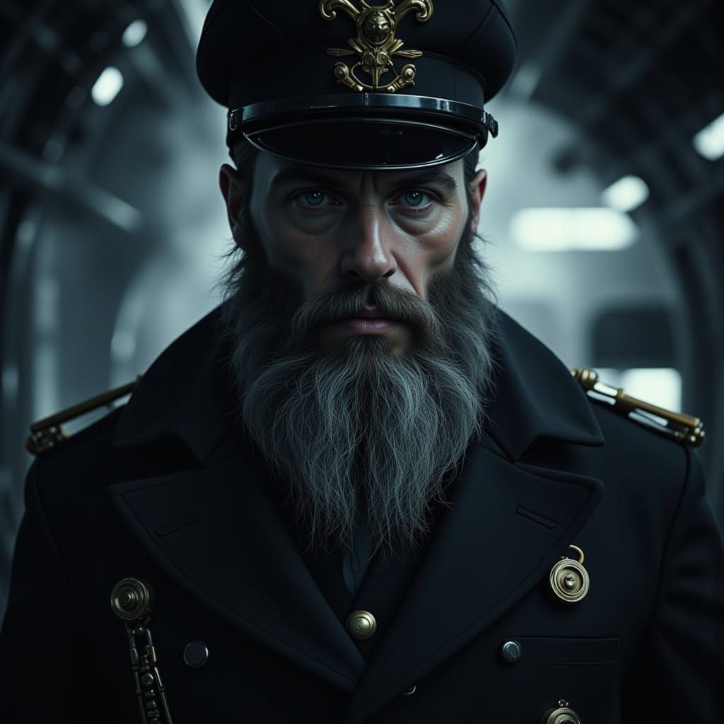 Submarine Captain in Dim Light, Mechanical Style